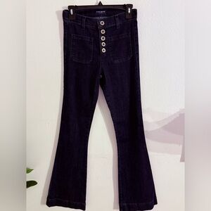 Ramy Brook Dark Indigo Button-Front Bootcut Jeans